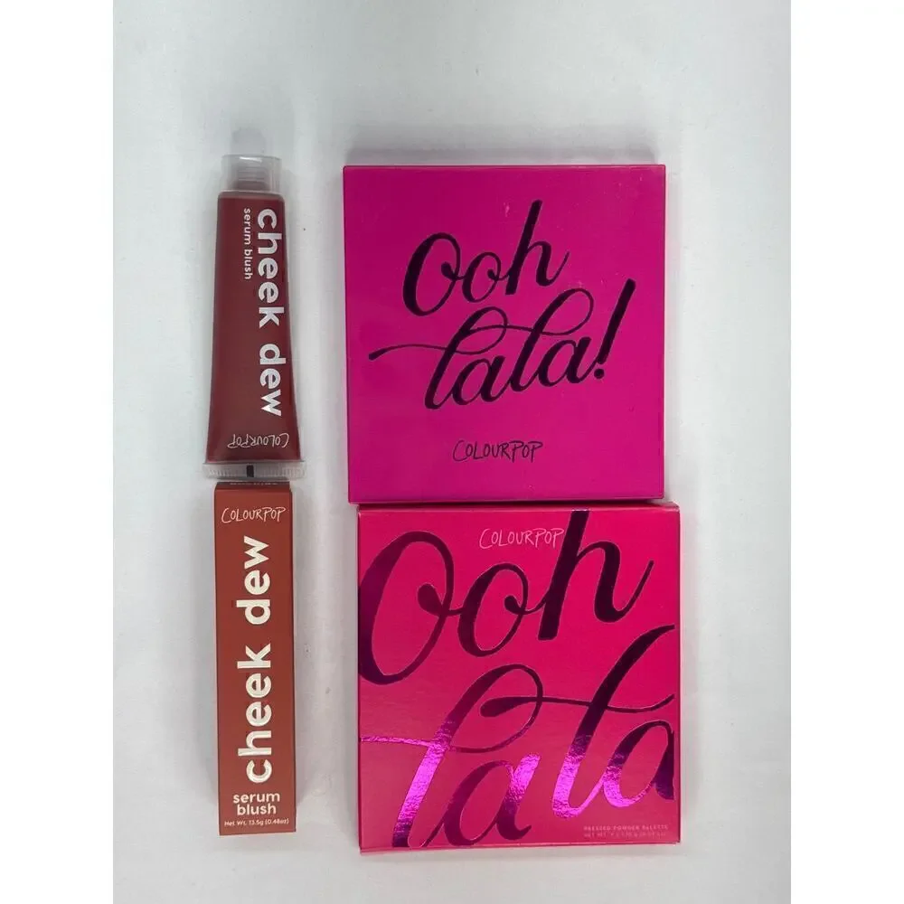 COLOURPOP OH LALA Pressed‎ Powder Palette + Cheek Dew Serum Blush BNIB